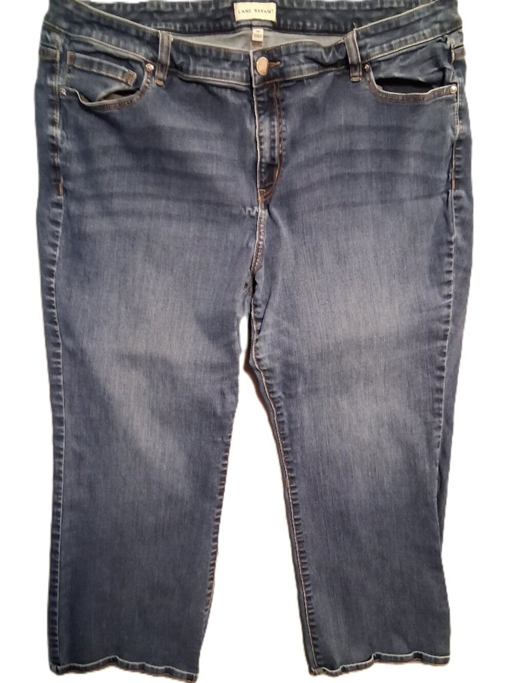 Women's Lane Bryant Mid-Rise Boot Cut Jeans Size 24 Short Medium Blue